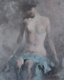 贝家骧，羞涩，布面油画，73x90cm，2014.jpg