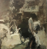贝家骧，上阶沿，布面油画，134x126cm，2019.jpg