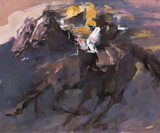 贝家骧，奔马2，布面油画，76x61cm，2014.jpg